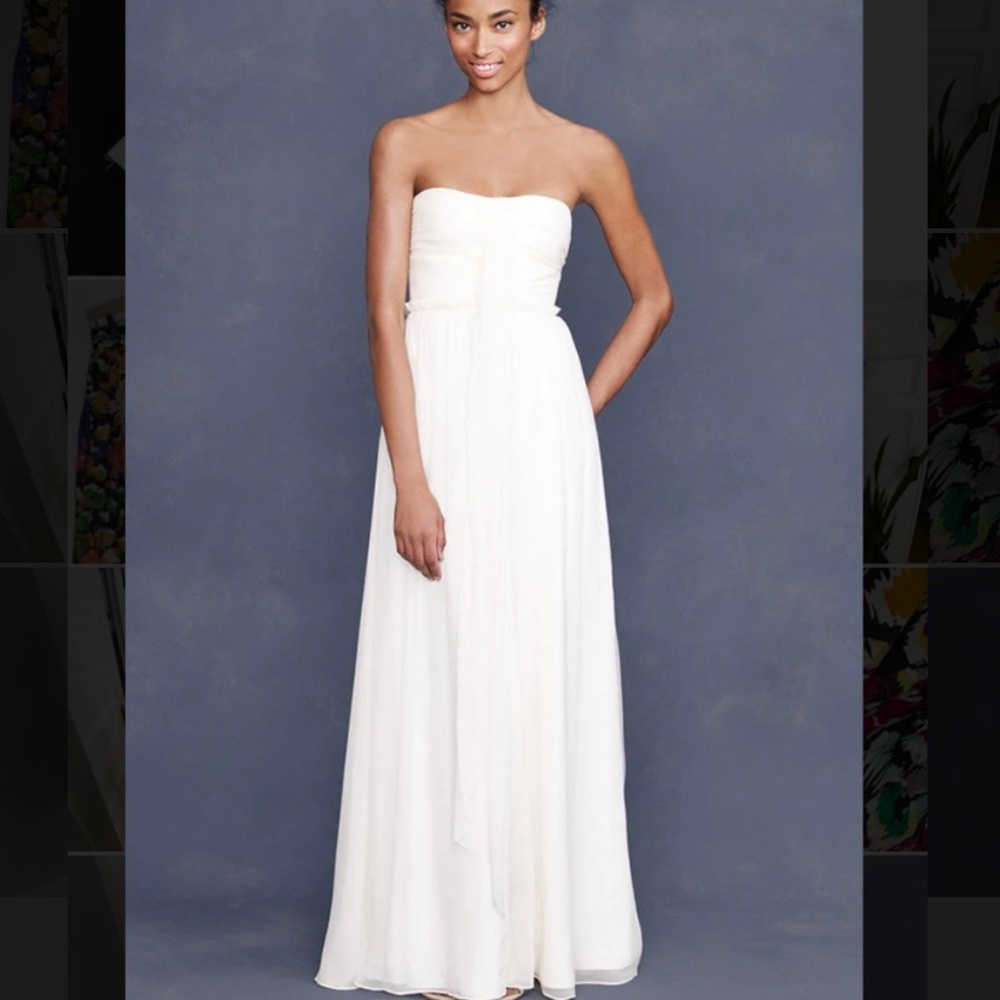 Jcrew Whitney Strapless Cream Wedding Dress - Picture 3 of 12